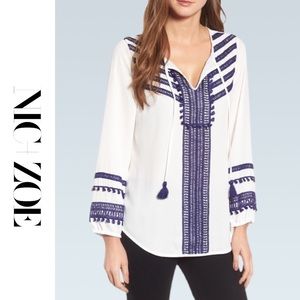 NWT NIC+ZOE GETAWAY Crocheted Tunic in Paper White